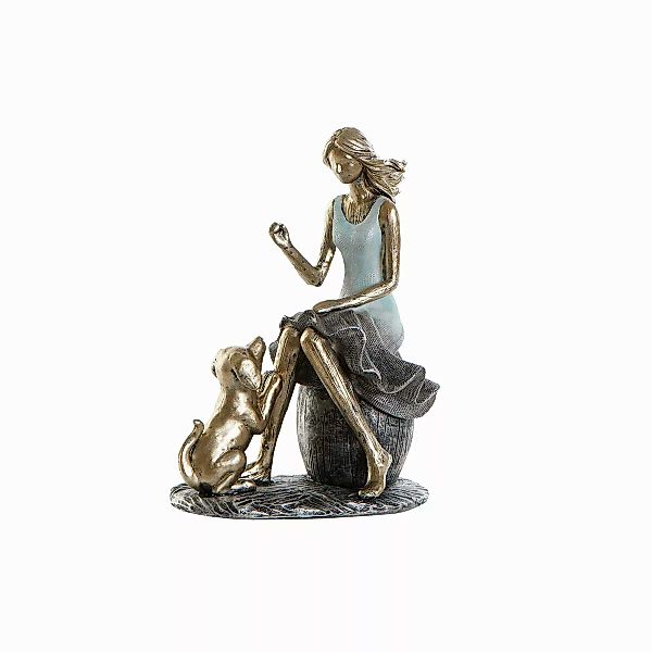 Deko-figur Dkd Home Decor Damen Blau Golden Harz Moderne (13 X 8,5 X 17,5 C günstig online kaufen