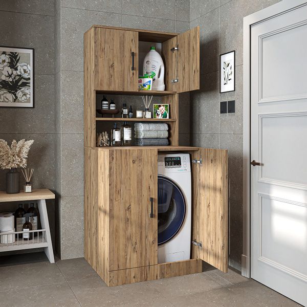 Roomart Waschmaschinenumbauschrank (Waschmaschinenschrank Trocknerschrank W günstig online kaufen