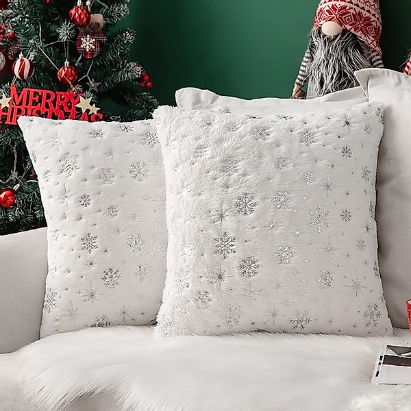 BYSURE Kissenbezug, (2 Stück), Weihnachtstag, silberne günstig online kaufen