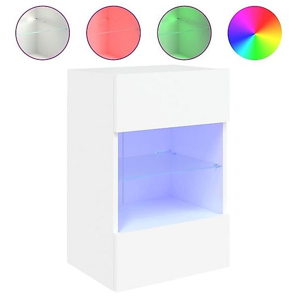 vidaXL TV-Wand TV-Wandschrank mit LED-Leuchten Weiß günstig online kaufen