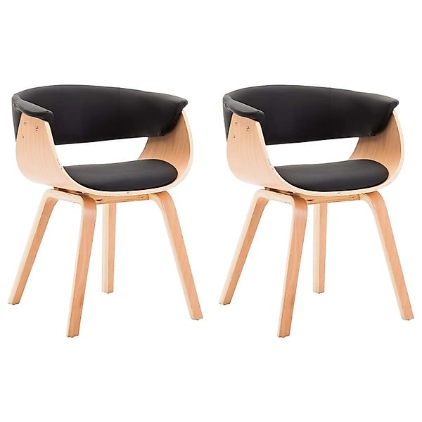 vidaXL Esszimmerstühle 2 Stk Schwarz Bugholz und Kunstleder 278733 günstig online kaufen