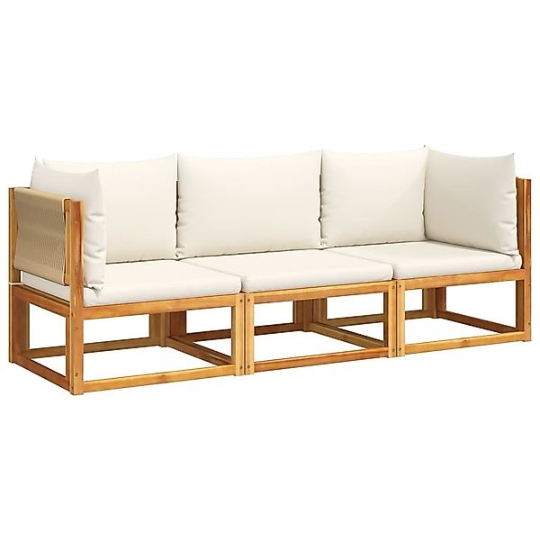 vidaXL Loungesofa 3-tlg. Gartensofa-Set mit Kissen günstig online kaufen
