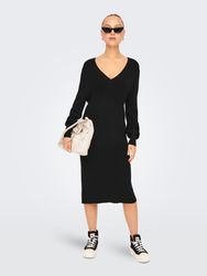 ONLY Shirtkleid Midi-Länge V-Ausschnitt Ballonärmel (lang) günstig online kaufen