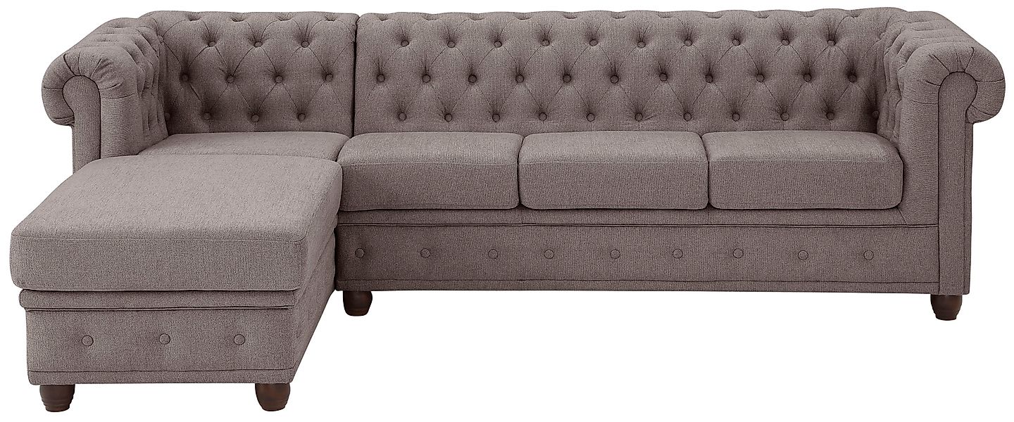 Home affaire Chesterfield-Sofa »New Castle L-Form« hochwertige Knopfheftung günstig online kaufen