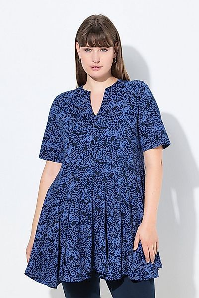 Ulla Popken T-Shirt T-Shirt A-Linie Tunika-Ausschnitt Halbarm günstig online kaufen