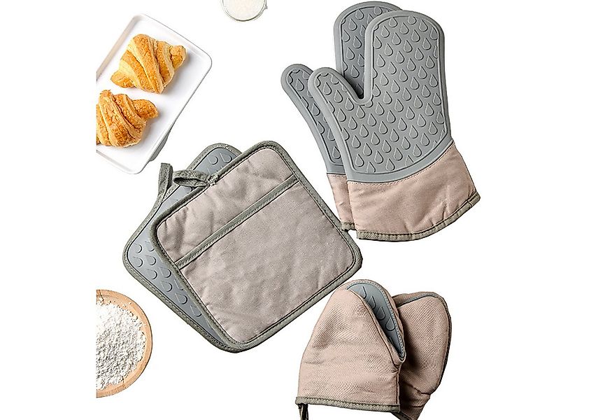 Refined Living Topflappen Topfhandschuhe Topflappen Set Anti-Rutsch Silikon günstig online kaufen