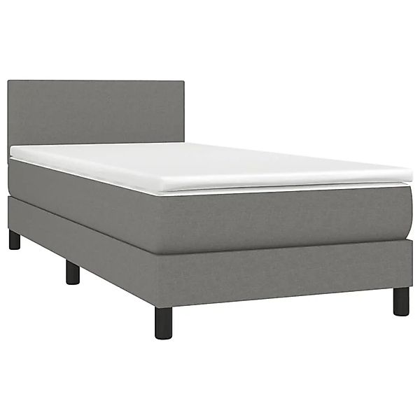 vidaXL Boxspringbett mit Matratze Dunkelgrau 90x190 cm Stoff 3139858 günstig online kaufen
