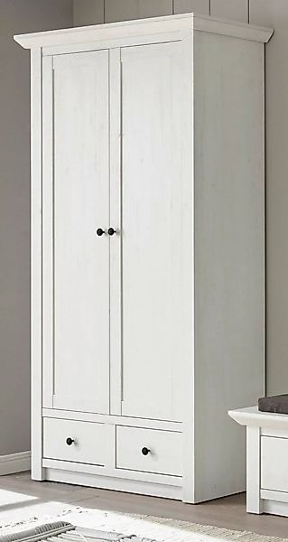 Furn.Design Garderobenschrank Hooge (Schuhschrank in weiß Pinie Dekor Landh günstig online kaufen