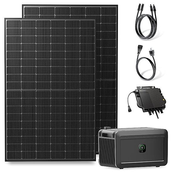 Solakon Balkonkraftwerk 900W 800W Solaranlage mit Speicher Steckerfertig Ko günstig online kaufen