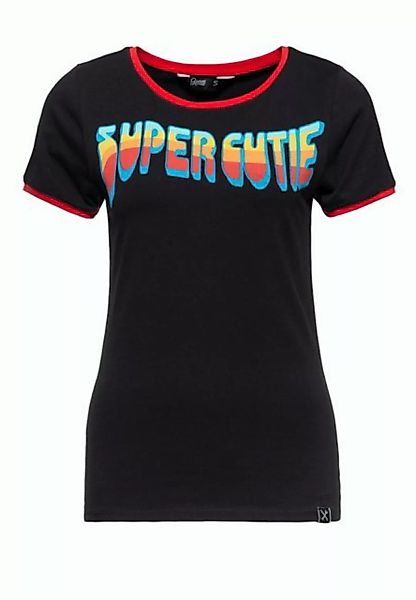 QueenKerosin Kurzarmshirt Super Cutie mit Retro Statement Print günstig online kaufen