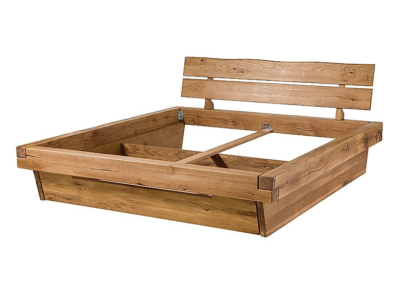 Massivmoebel24 Massivholzbett (Wildeiche 200x200 natur geölt günstig online kaufen