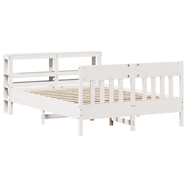 vidaXL Massivholzbett ohne Matratze Weiß 140x190 cm Kiefernholz 3306277 günstig online kaufen