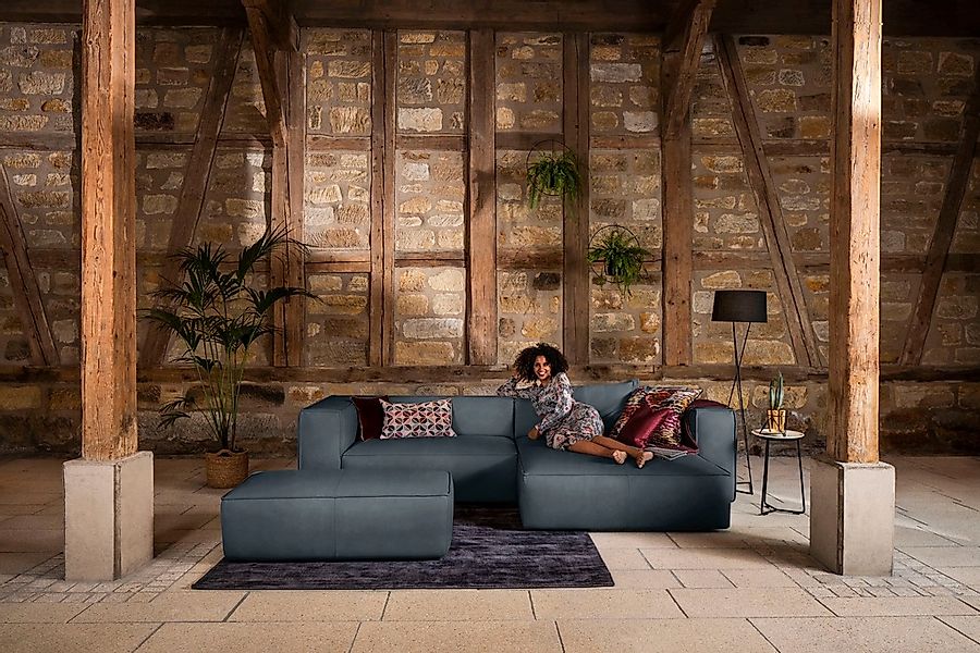 W.SCHILLIG Ecksofa "around-the-block" inklusive Hocker, mit eleganter Biese günstig online kaufen