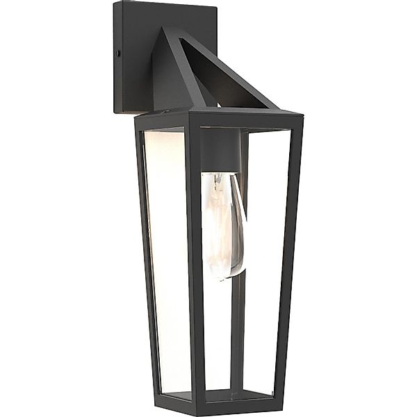 Lutec Außenwandleuchte Pine 1-flammig Mattschwarz 40,2 cm x 12,2 cm x 18,7 günstig online kaufen