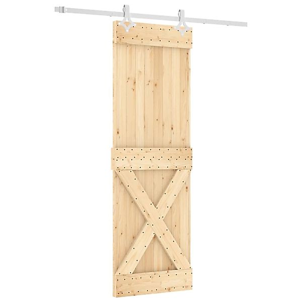 vidaXL Schiebetür mit Beschlag 70x210 cm Massivholz Kiefer 3203191 günstig online kaufen