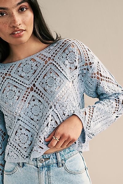 Next Langarmshirt Langärmeliges Häkeloberteil (1-tlg) günstig online kaufen