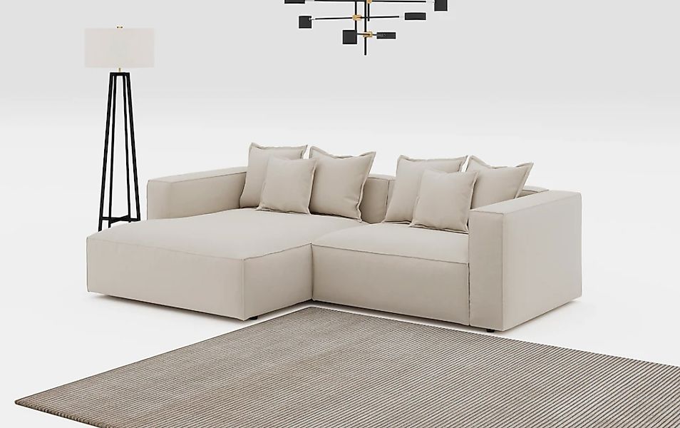 INOSIGN Ecksofa "Cowboy L-Form", mit 6 Kissen, kubisches Sofa günstig online kaufen