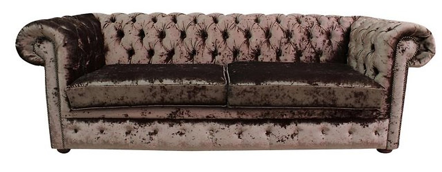 Xlmoebel Chesterfield-Sofa Dreisitzer Chesterfield Sofa aus braunem Stoff f günstig online kaufen