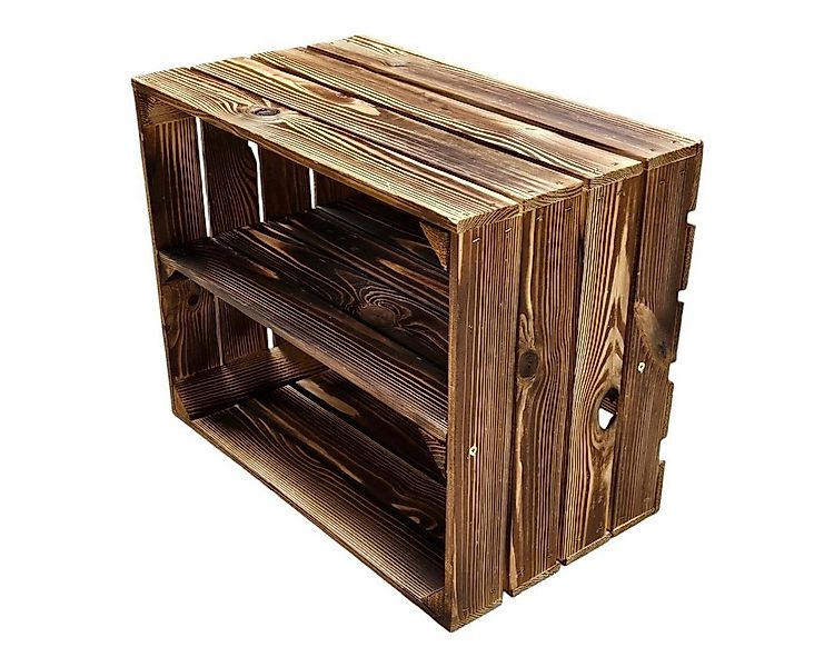 Teramico Holzkiste Holzkiste 50x40x30cm Geflammt Boden Lang, Aufbewahrungsb günstig online kaufen