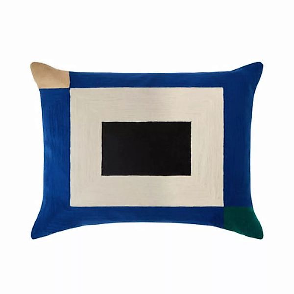 Kissenüberzug Infinity textil blau / 40 x 55 cm - Bestickte Baumwolle - Mai günstig online kaufen