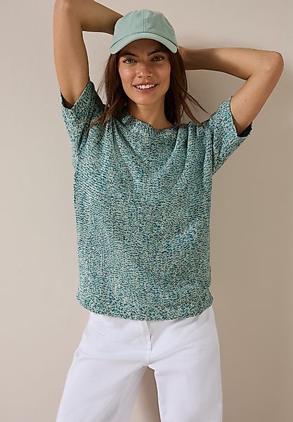 CECIL Kurzarmpullover aus Mouliné günstig online kaufen