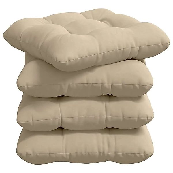 vidaXL Sitzkissen 4 Stk Creme 45 x 45 cm Mikrofaserstoff 42015136 günstig online kaufen
