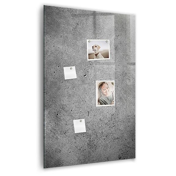 Tulup Glasmagnettafel Beton 60x90 cm Glastafel Magnetisch Beschreibbar Weiß günstig online kaufen