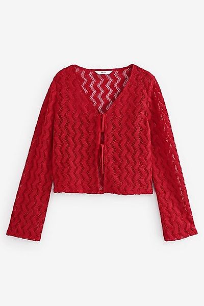 Next Strickweste Gehäkelte, lässige Strickjacke mit Streifen (1-tlg) günstig online kaufen