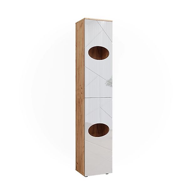 Vicco Hochschrank Irma, Goldkraft Eiche/Weiß Hochglanz, günstig online kaufen