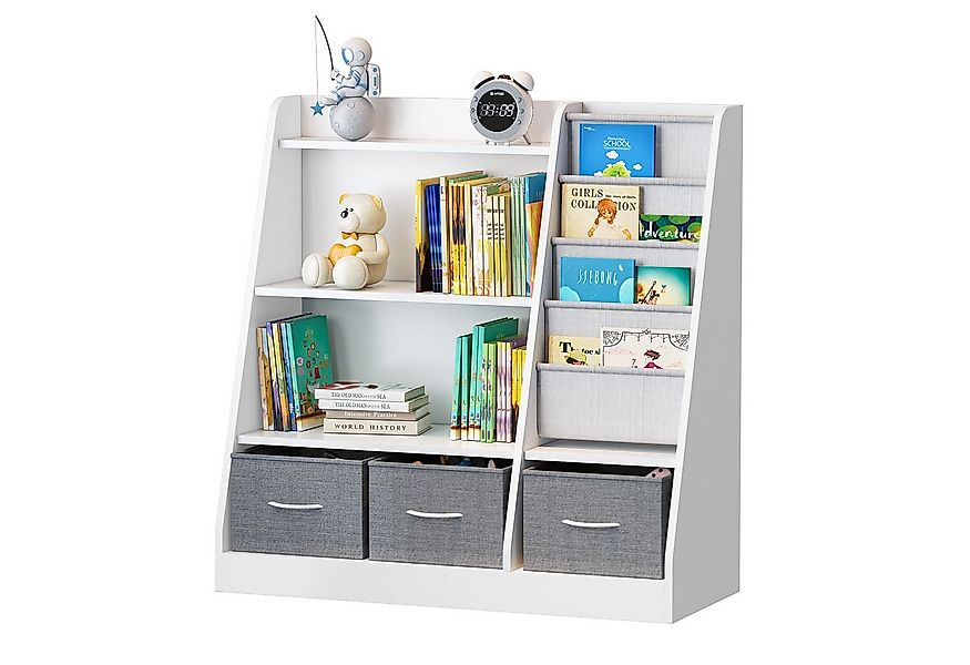 radelldar Spielzeugtruhe Kinderregal Bücherregal, mit 3 Aufbewahrungsboxen günstig online kaufen