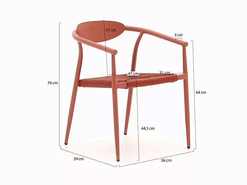 Manifesto Cavone/Bruca 90 cm Gartenmöbel-Set 3-teilig stapelbar günstig online kaufen