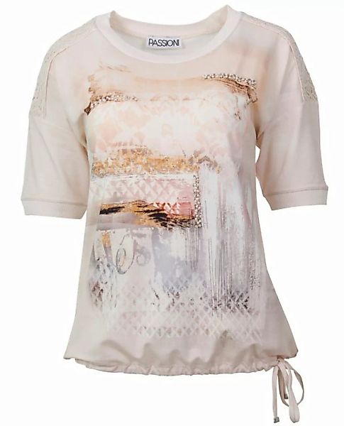 Passioni Print-Shirt T-Shirt mit Frontdruck in Rosa T-Shirt mit Print günstig online kaufen