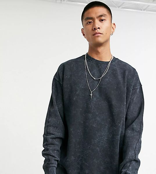Reclaimed Vintage – Inspired – Sweatshirt in verwaschenem Schwarz günstig online kaufen