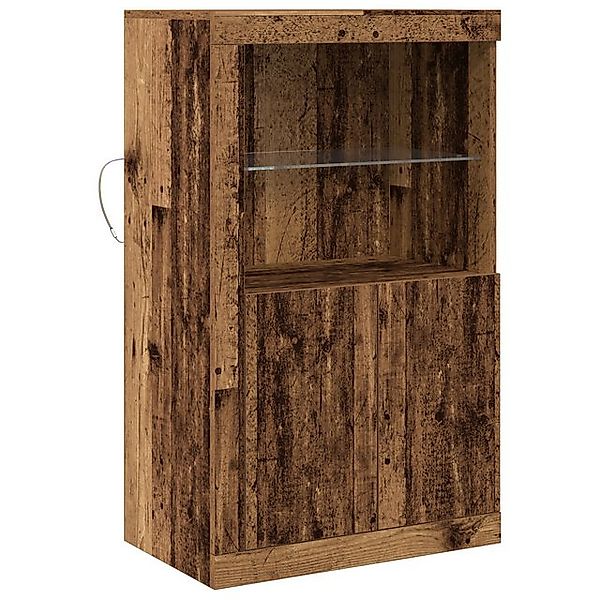 vidaXL Fächerschrank Sideboard mit LED-Leuchten Altholz 60,5x37x100 cm (1-S günstig online kaufen