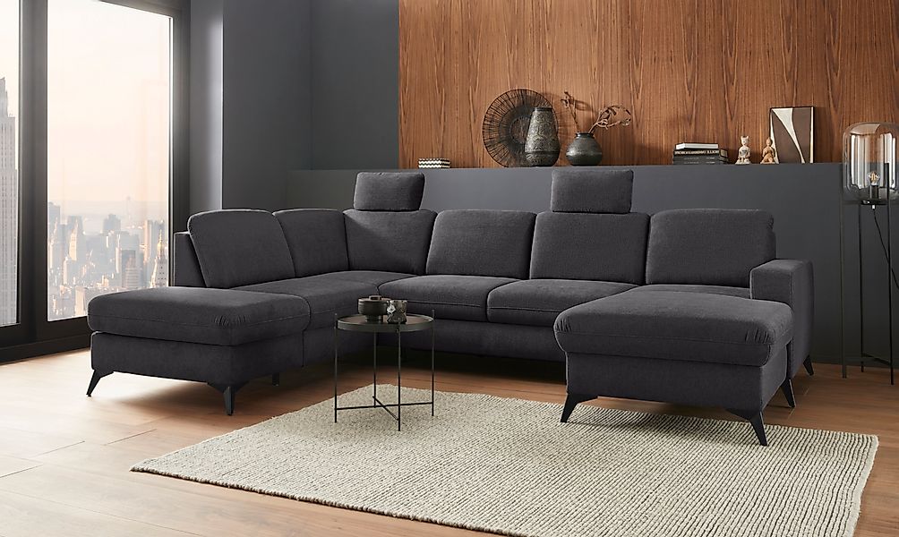 PLACES OF STYLE Wohnlandschaft »Lolland U-Form« Wahlweise mit Bettfunktion günstig online kaufen