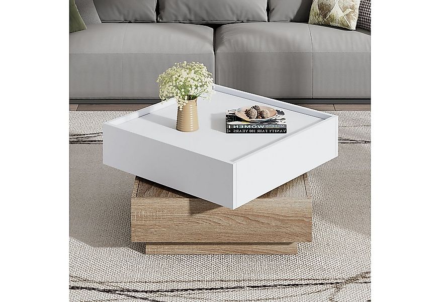 Merax Couchtisch mit drehbarer Tischplatte (60x60x38 cm), Wohnzimmertisch m günstig online kaufen