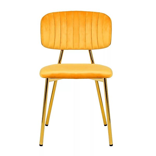 MeGusta Moderner Stuhl 2er-Set Orange Polsterstuhl Esszimmerstuhl Emily günstig online kaufen