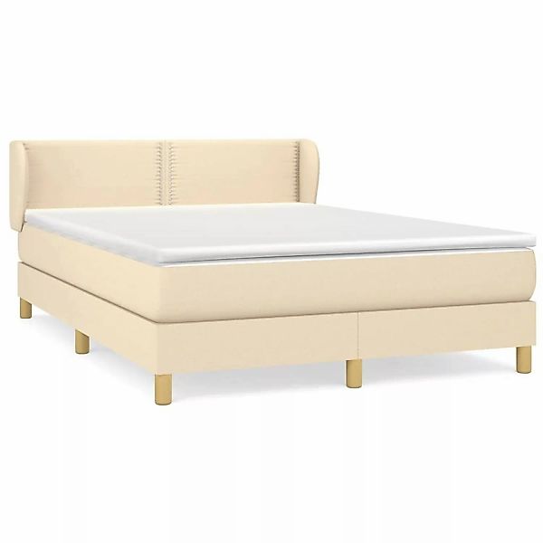 vidaXL Boxspringbett mit Matratze Creme 140x190 cm Stoff1368677 günstig online kaufen