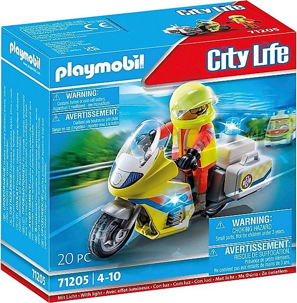 Playmobil® Notarzt-Motorrad mit Blinklicht (71205), My City Life Konstrukti günstig online kaufen