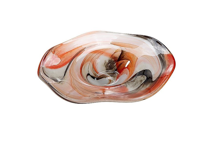 GILDE Dekoschale SMOKY Schale - orange, schwarz, weiß - Glas - Höhe 8cm - D günstig online kaufen