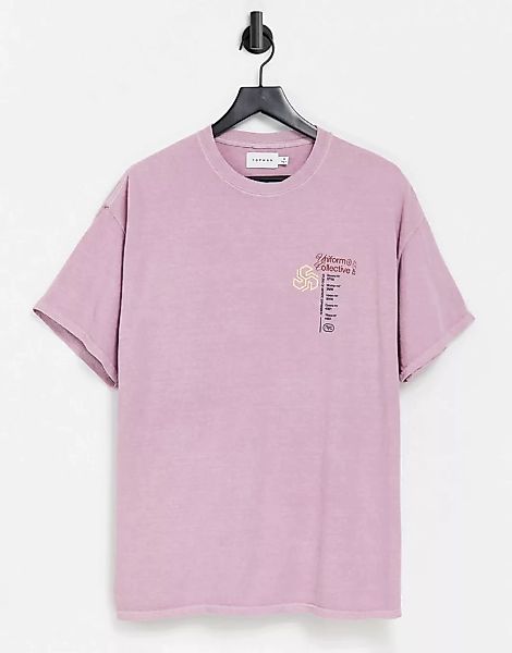 Topman – Oversized-T-Shirt mit „Uniform Collective“-Print auf der Brust in günstig online kaufen