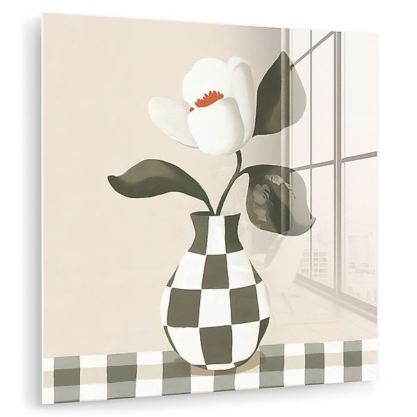 MuchoWow Acrylglasbild Vase - Kariert - günstig online kaufen