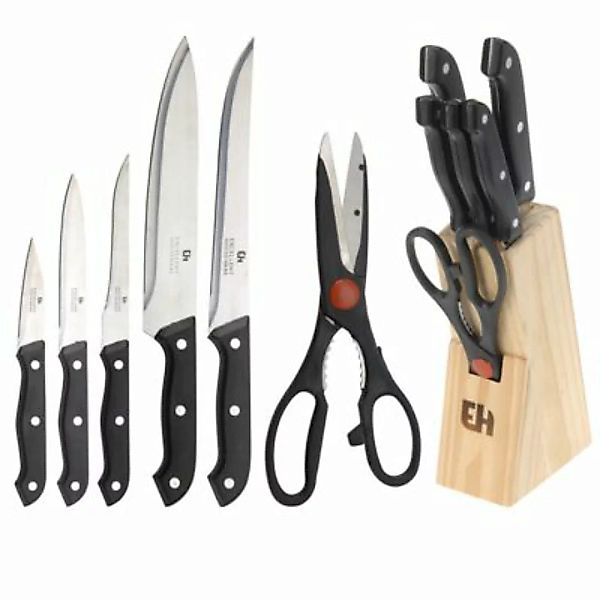 Neuetischkultur Messer-Set 7-teilig im Holzblock silber günstig online kaufen