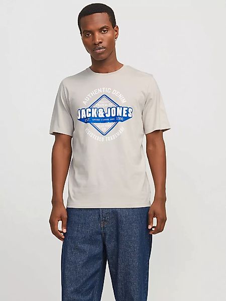 Jack & Jones Rundhalsshirt "JJELOGO TEE SS O-NECK 2 COL SS25 SN", mit Logo günstig online kaufen