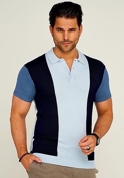behype Poloshirt "KNIT POLO" mit Colour-Block-Design günstig online kaufen