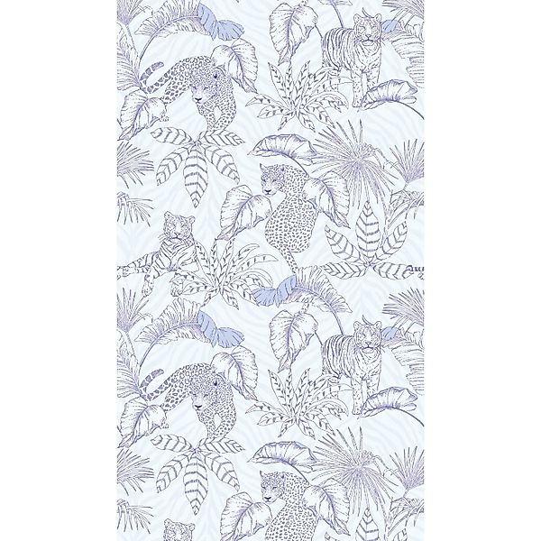 Livingwalls Fototapete Tropische Blätter Violett und Weiß 159 x 280 cm AS-3 günstig online kaufen