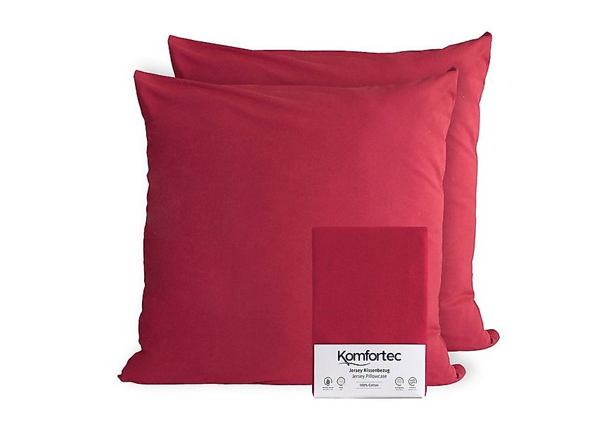 Komfortec Kissenbezug 100% Baumwolle, 150 g/m², (2 Stück), 50 x 50 cm, Kiss günstig online kaufen