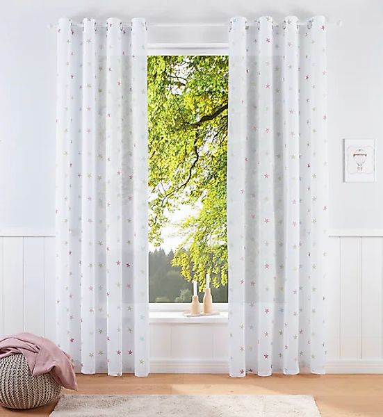 my home Gardine »Stern«, (1 St.), Kindergardine, einseitig mit Sternen bedr günstig online kaufen