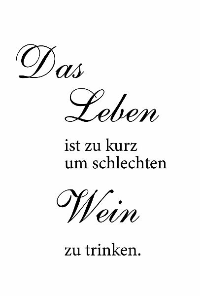 queence Wanddekoobjekt "Leben und Wein", Stahlschild, Blechschild, Spruch, günstig online kaufen