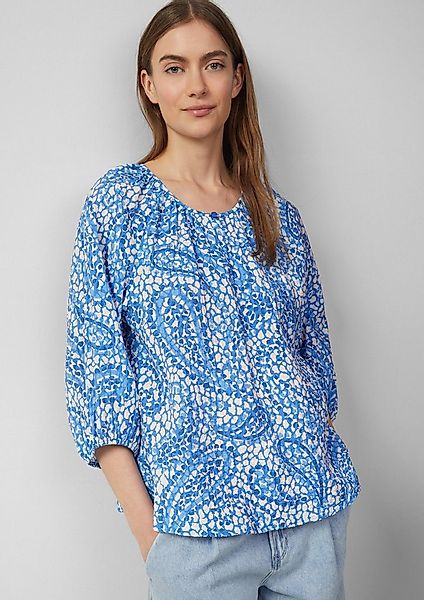 s.Oliver Kurzarmbluse Bluse Strukturierte Relaxed-Fit-Bluse mit Raffungen u günstig online kaufen